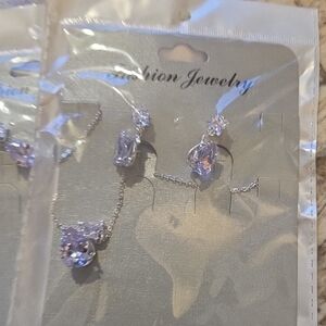 Elegant Silver Necklace and Earring Set